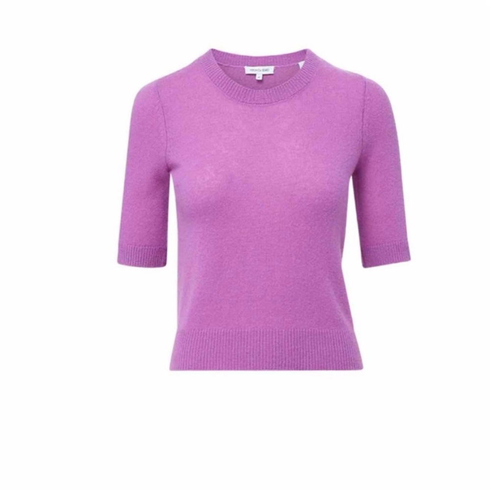 Veronica Beard Shana Orchid Dusk Cashmere Half Sleeve Sweater XS